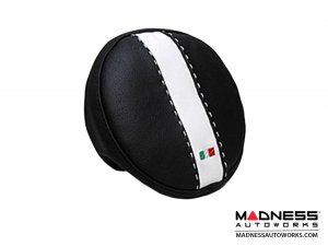 FIAT 500 Headrest Cover Set - Black italy - Front - Black/ White Tuxedo Design